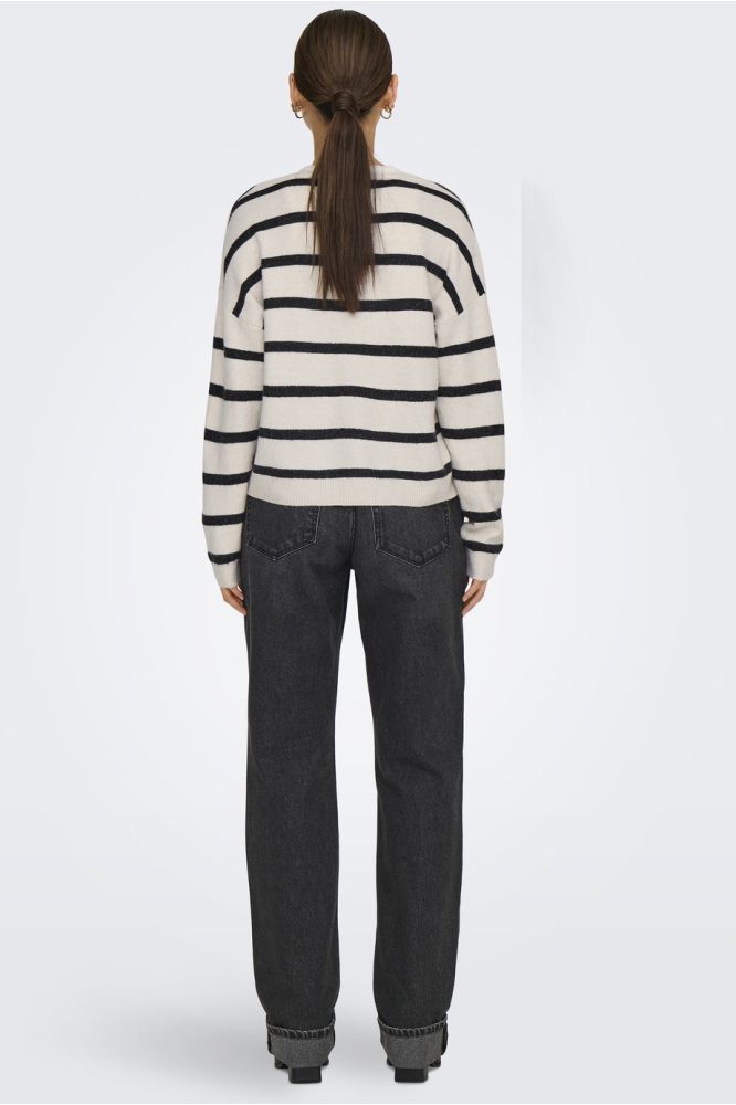 ONLRICA LIFE L/S V-NECK CARDIGAN KN 15340017 BIRCH/BLACK